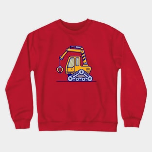 Tractor Vehicle Cartoon Illustration Crewneck Sweatshirt